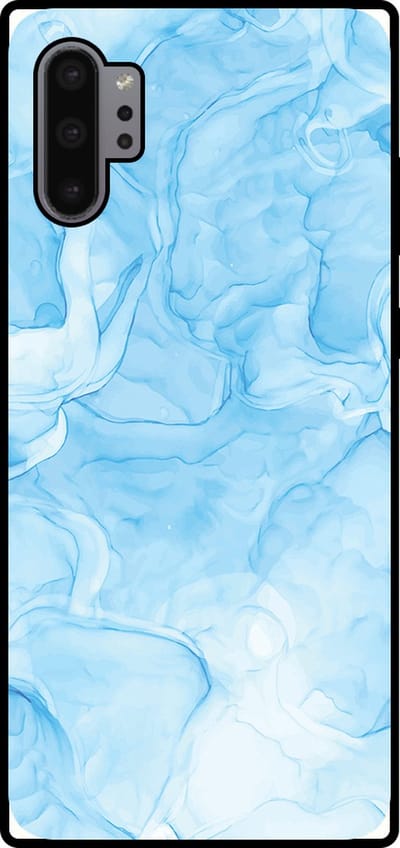 Smartphonica Telefoonhoesje Geschikt voor Samsung Galaxy Note 10 Plus met marmer opdruk - TPU backcover case marble design - Lichtblauw geschikt voor Samsung Galaxy Note 10 Plus
