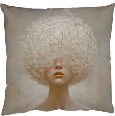 Sierkussens - Kussentjes Woonkamer - 50x50 cm - Dromerig - Beige - Paardenbloemzaadjes