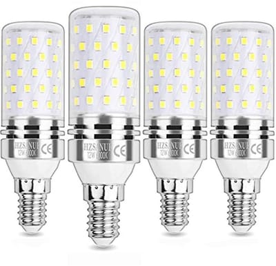 E14 LED Corn Bulbs 12W - 6000K Daglicht Wit, 1350 Lumen, Kleine Edison Schroef, 4-Pack