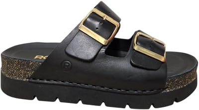 Rohde 6330 90 Slippers Zwart Leer Dames - Zwart - 42