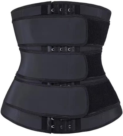 Corset - XS - Zwart - Met haakjes en klittenbanden 3stuks - Body shapewear - Shapewear corset - Zweetband buik - Afslankband - Corrigerend ondergoed