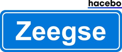 Hacebo - Plaatsnaam Sticker - 29x10 CM - Zeegse sticker - Verkeersborden sticker - grappige cadeaus - Zeegse