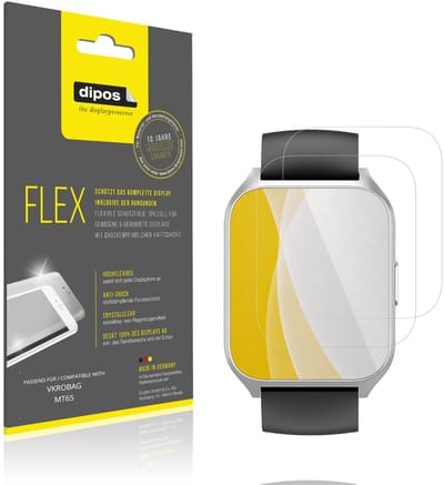 dipos – 2x Beschermfolie geschikt voor VKROBAG MT65 | 3D Full Cover Screenprotector | 100% Passend