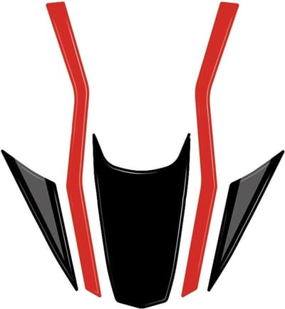 Motorfiets Sticker Set - Beschermende Decals - Motor Verfraaien - Flexibel Materiaal - 1x1x1 cm - Zwart