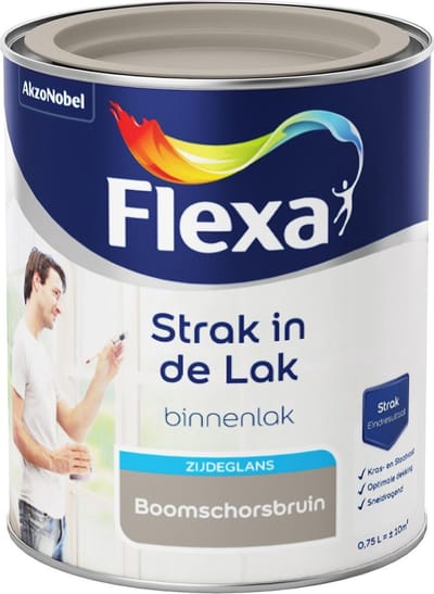 Flexa - Strak in de Lak - Watergedragen - Zijdeglans - boomschorsbruin - 0,75 liter