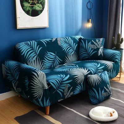 Ouderwetse Bankhoes met Armleuning Volledig Bedekt Slipcover Elastisch Strakke Pasvorm Antislip Bankhoes met Kussensloop 90*140cm