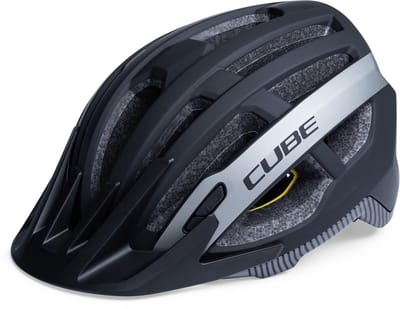 CUBE Fietshelm Offpath - Mountainbikehelm - 15 Ventilatiegaten - SNAP 360 fit-systeem - Verstelbaar - 52-57 cm - M - Zwart/Grijs