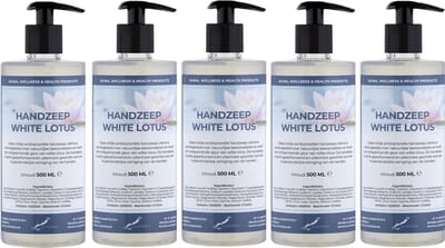 Handzeep White Lotus 500 ml - met gratis pompje - set van 5 stuks