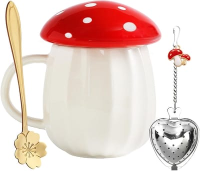 Schattige Paddenstoel Mok Set voor Thee en Koffie - Ideaal Cadeau voor Vrouwen en Meisjes - Perfect voor Thuis en Feestdagen