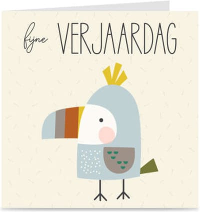 Verjaardagskaart voor kinderen | VOGEL | Fijne verjaardag | kaart met envelop | jongen / meisje