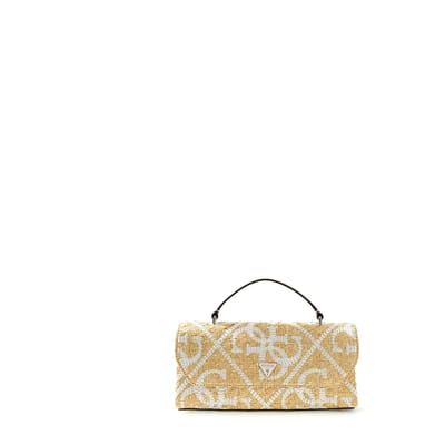 GUESS schoudertas handtas Kirsten Top Handle Flap Bag Natural / Cream White beige