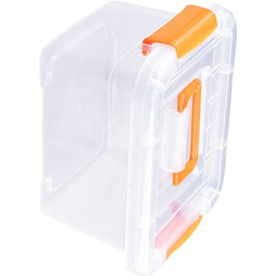 Boîte de rangement en plastique avec loquets Poignée portable Robuste Contenant de rangement transparent à loquet Boîte Moyenne Medium