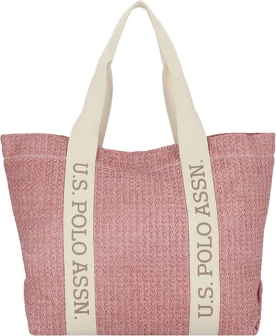 U.S. POLO ASSN. Beach Straw Shopper Rose Roze