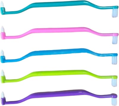 Beugel Tandenborstels - Orthodontische Borstels - Precisiereiniging Mond - Dubbele Kop Ontwerp - 16.5 cm Lengte - Meerdere Kleuren