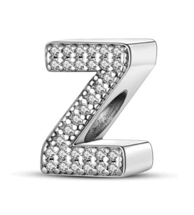 RomyStones – Letter Bedel Z – 925 Sterling Zilver –Voor je Bedelarmband