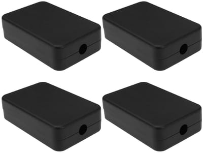 4-delige Waterdichte Elektrische Doos 55x35x15mm - ABS Junction Box voor Elektronica, PCB en Doe-Het-Zelf Projecten, Zwart