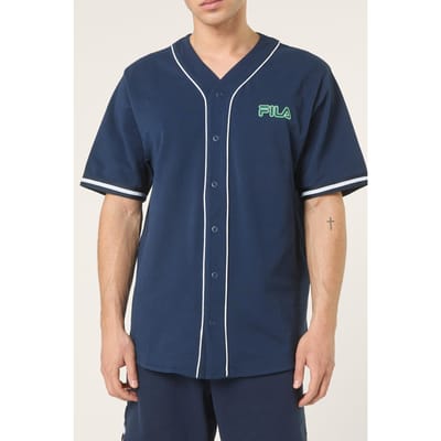 FILA Statuto Loose Pique Baseball Shirt Black Iris Taglia: S | Camicie Casual Outlet | Uomo | Nero