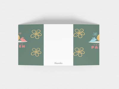 Paaskaarten - 6 Trifold kaarten (3 vouwlijnen) - Inclusief envelop - 13.5x13.5cm - 300 gms mat papier