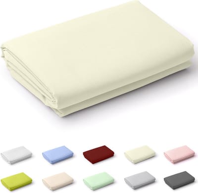 Zavelo Laken Deluxe Ivoor - 100% Katoen - 1-persoons 150x250 cm - Bovenlaken - Onderlaken - Extra Zware Kwaliteit - Super zacht - Hotelkwaliteit