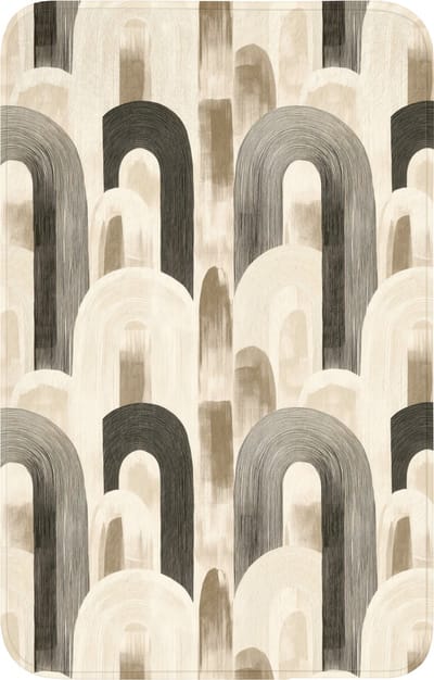 WC mat 50x80 cm - Antislip - Abstract - Patroon - Bogen - Toiletmat - Vloermat - Douchemat - Toilet tapijt - Toiletmatten