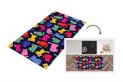 Keukenloper - Loper keuken - Patronen - Kat - Regenboog - 120x60 cm - Keukenloper vinyl