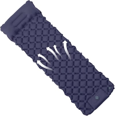 Slaapmat - Luchtbed - Kamperen - Zelfopblazend - 37x17x15cm - Navy Blue