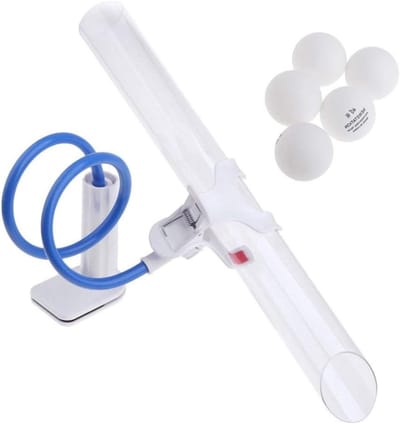 Tafeltennis Trainer - Pingpong Robot - Voetentempo Verbeteren - Vaste Positie - 40 cm Buislengte - Wit Blauw