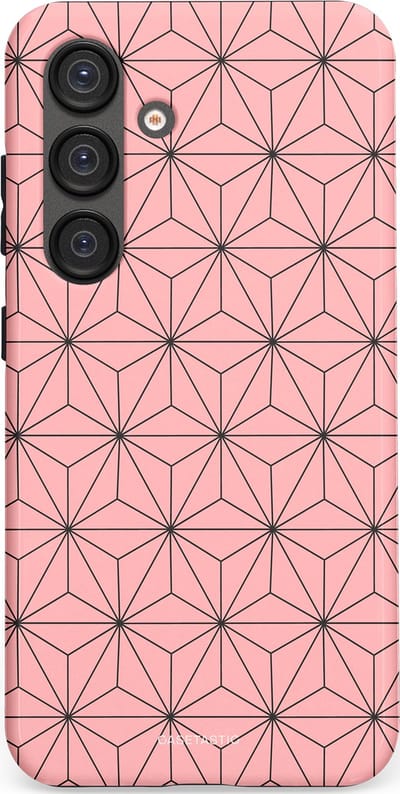 Casetastic Hoesje Geschikt voor Samsung S25 - Stijlvolle Beschermende Duo-layer Case - Roze Zwarte Fashion Paris Patroon
