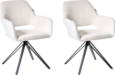 CINEY - Eetkamerstoel set van 2 - Gebroken wit - Polyester