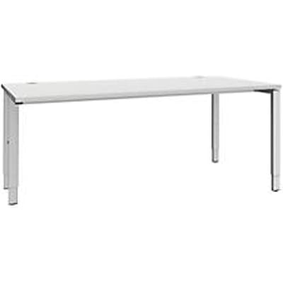 Schäfer Shop  Genius Bureautafel MODENA FLEX, 4-poot rechthoekige buis, eenzijdig, B 1800 mm, lichtgrijs