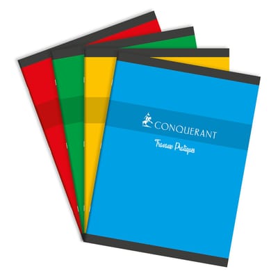 Conquerant 100103646 schrijfblok & schrift 120 vel Rood, Groen, Geel, Blauw