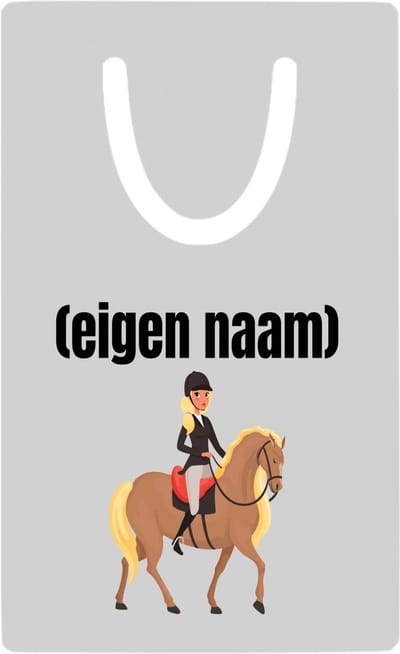 Hacebo® - paardrijder vrouw met eigen naam metalen boekenlegger - Paarden - paarden liefhebbers - iemand die houdt van paarden - verjaardag - cadeau - kado Bladwijzer boekenleggers - 7.6 cm x 5cm