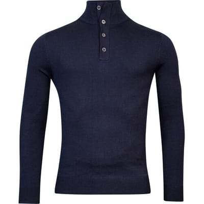 Baileys Trui Buttons Collar Placket Merino Blend Navy / male