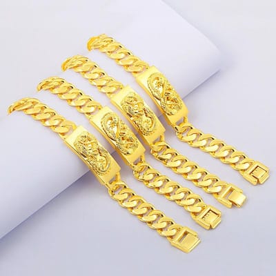 Nieuwe Mode Gepersonaliseerde en Trendy Heren Gouden Draak Armband voor Sieraden beige