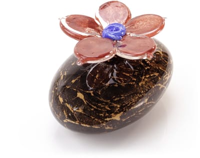Loranto - Mini Urn Vergeet-mij-nietje Rood - Zwarte Steen - Luxe Urn