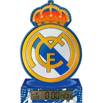 Real Madrid 3D Wekkerlamp – LED Nachtlamp met Alarm – Club Anthem Geluid – 15×15×25 cm – Officiële Voetbal Cadeau