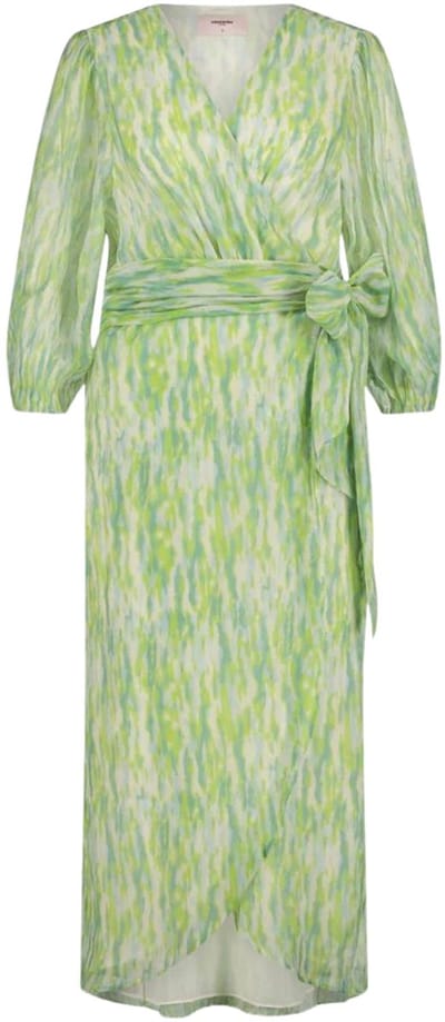 Freebird Blossom Midi Jurken Dames - Kleedje - Rok - Jurk - Groen - Maat XS