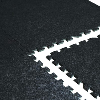 Puzzelmat 24" x 24" met tapijttextuur voor fitness en oefeningen - 6 stuks