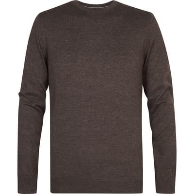 Petrol Industries Trui Heren - Regular Fit - Fijngebreide Trui Mannen - Ronde Hals - 50% Katoen, 50% Acryl - Pullover - Bruin - Maat M