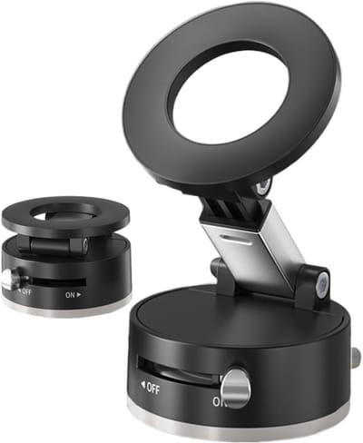 Crrynuo - Magnetische autotelefoonhouder - Versterkte superzuignap telefoonhouder - 360 graden rotatie - Opvouwbaar - Vacuümadsorptie - Gemakkelijk mee te nemen
