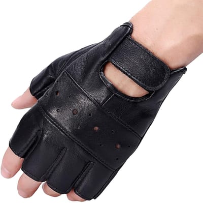 Cosensi - Dailygoods - Dailygoody - Vingerloze handschoenen - Leren handschoenen - Uniseks voor cosplay - Zwart - Punk-kostuum - Perfect voor autobestuurders - Maat M