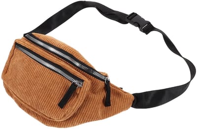 Dailygoods- Heuptas trendy ontwerp - Corduroy - Lichtgewicht - 24x5x15 cm - Geschikt voor dames - Grote inhoud voor essentials - Buiktas
