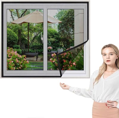 Raamhor - Muggenhor Raam - Insecten Buiten Houden - Duurzaam Polyester - 140x190 cm - Zwart