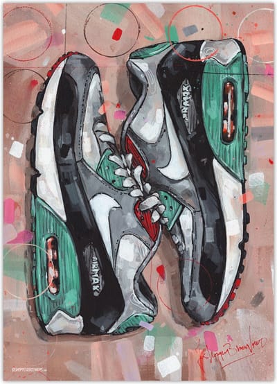 Sneaker poster sideways green 50x70 cm