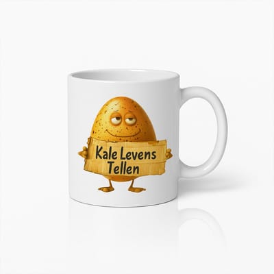 Kale Levens Tellen Grappige Mok – Hilarisch Cadeau voor Kale Vrienden of Collega’s – Gekke Koffiebeker met Aardappel Cartoon