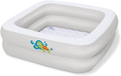 QIN® Kinderzwembad - Kinderzwembad Met Glijbaan - Speelzwembad - Kinderzwembad Playcenter - Wit - 24cm x 24cm x 6cm