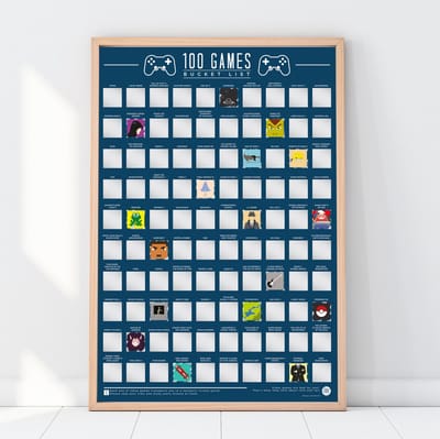 Gift Republic Bucketlist Scratch Poster - 100 Games