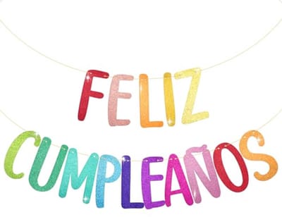 Feliz Cumpleaños Birthday Garland Spanish Decoration (Colorful)