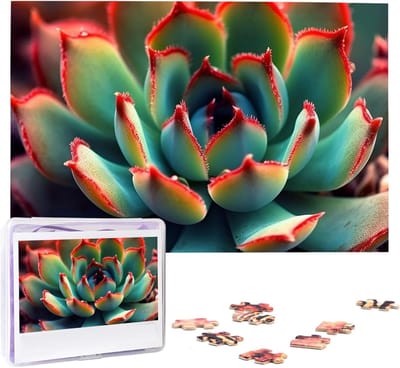 Legpuzzel Succulente Planten - Foto Puzzel Puzzelstukjes - Ontspanning en Decoratie - Met Rugpartitie Ontwerp