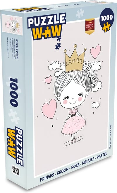 Puzzel Prinses - Kroon - Roze - Meisjes - Pastel - Legpuzzel - Puzzel 1000 stukjes volwassenen